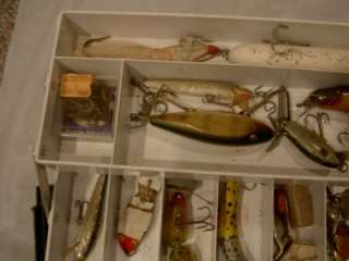 FULL 7 TRAY Old Tackle Box vintage Fishing Lures reel baits spoon plug 