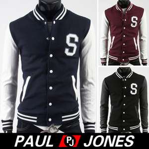 PJ Men’s Stylish Slim fit S Baseball Jackets Sports Coats Hoodies 