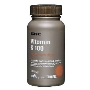 GNC Vitamin K 100 mcg, Tablets, 100 ea