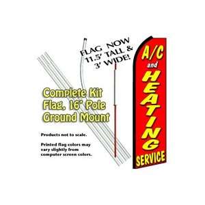  A/C & Heating Service Feather Banner Flag Kit (Flag, Pole 