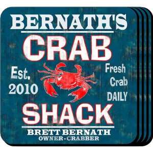  Wedding Favors Crab Shack Personalized Coaster Set 