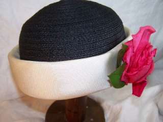 Vintage Hat Coralie Hats Womens Accessories Accessory Black Straw 