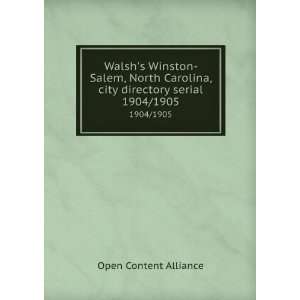 Walshs Winston Salem, North Carolina, city directory serial. 1904 