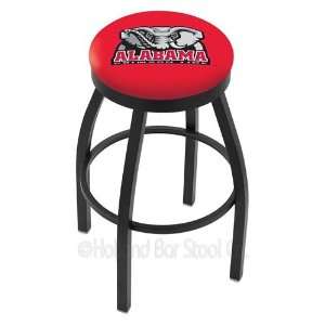 Alabama Crimson Tide Elephant Logo Black Wrinkle Swivel Bar Stool with 