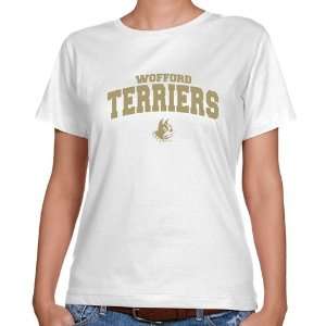  Wofford Terriers Ladies White Logo Arch Classic Fit T 