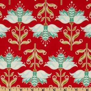  44 Wide Apple of My Eye Apple Floral Red Fabric By The 