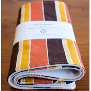  Organic Quilt Company Sunset Stripe Burp Cloths Set of 2 