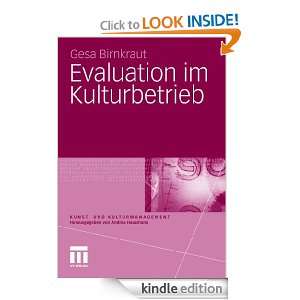 Evaluation im Kulturbetrieb (Kunst  und Kulturmanagement) (German 