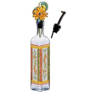   Gourmet Oil Vinegar Bottle w/ Flower Bottle Stopper