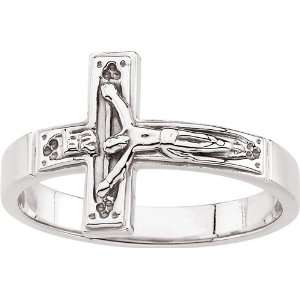   White Gold Crucifix Cross Chastity Ring Diamond Designs Jewelry