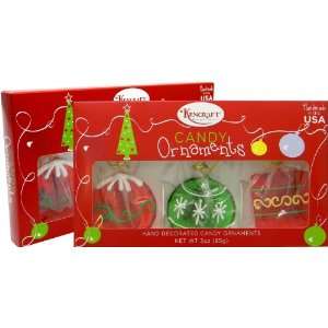 Boxed Christmas Hard Candy Ornaments, 3 Cute Christmas Hard Candy 