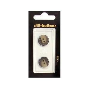  Dill Buttons 15mm 2 Hole Brown 2 pc (6 Pack)