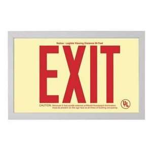 Double Sided Rigid Plastic `Red Exit Sign Inside Silver 