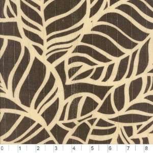  48 Wide Crinkle Gauze Leaves Chocolate/Ivory Fabric By 