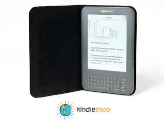   100% Top Grain Cowhide BLACK Leather Case for Kindle Keyboard 3G Wi Fi