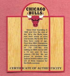 Chicago Bulls Highland Mint Coin Set Jordan Pippen Rodm  