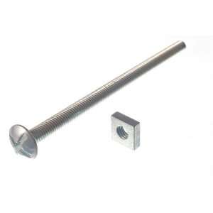 ROOFING BOLT CROSS HEAD 6MM M6 X 100MM LENGTH BZP WITH SQUARE NUTS 