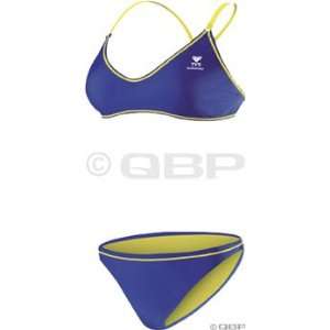  TYR Solid Bikini Crossback Royal/Yellow MD Sports 