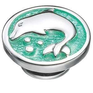  Kameleon Jewelry Silver Dolphin on Green JewelPop KJP129G 