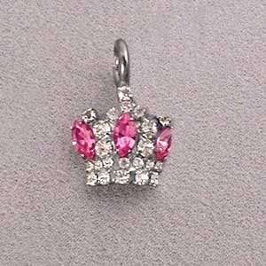  Small Navette 2 Crown Pet Necklace Charm  Clasp SWIVEL 