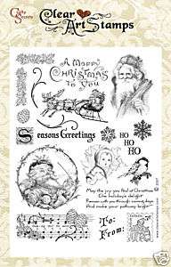 VINTAGE CHRISTMAS Crafty Secrets Clear Acrylic Stamps  