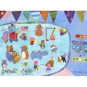  childrens wall mural   animal orchestra
