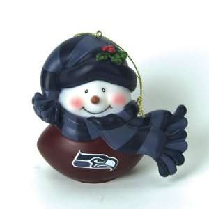  Seattle Seahawks NFL Light Up Musical Snowman Ornament 2 