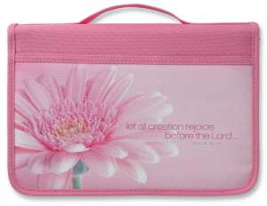 Inspiration Rejoice Bible Cover Pink Canvas Large Value Line Flower 