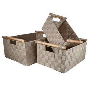  Ivory Beige Storage Baskets  Set of 3