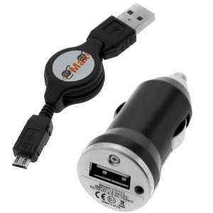  GTMax USB 2.0 A to Micro USB Retractable Cable + Black USB 