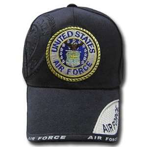 UNITED STATES AIR FORCE US SEAL BLACK CAP HAT ADJ NEW  