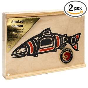 SeaBear Wood Box with Smoked Salmon, 4 Ounce Units (Pack of 2)