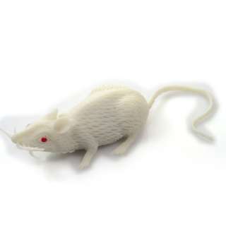 3xCreepy Mice Rubber White Rat Fake Mouse Play Joke Toys Halloween 