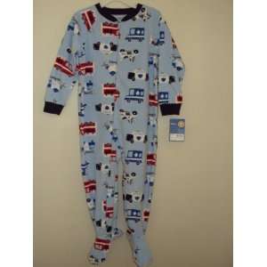   Footed Blanket Sleeper, Light Blue with Emergency Vehicles, 12 Months