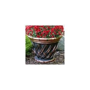   Basketweave Copper Planter    Patio, Lawn & Garden