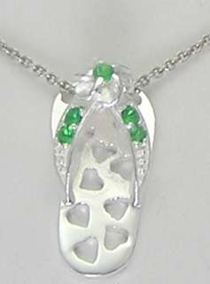 P969 925 Sterling Silver CRYSTAL SANDAL FITFLOP Pendant  