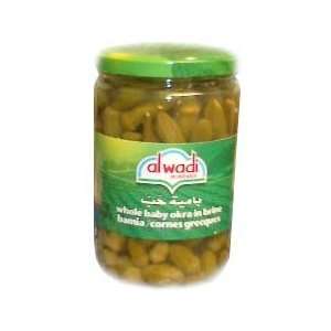 Whole Baby Okra in Brine (alwadi) 21oz Grocery & Gourmet Food