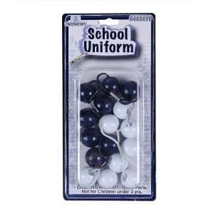 School Uniform 8 Piece Ball Charm Elastic Set