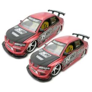    TWO New 164 Scale Mitsubishi EVO 8 Diecast Car M.Red Toys & Games