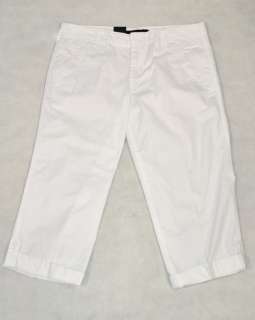 NEW Calvin Klein Womens Capri Cuffed Cropped Pants Khaki White Black 