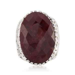  40.50 Carat Ruby Ring In Sterling Silver Jewelry