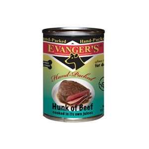  Evangers Hand Packed Hunk of Beef Canned Dog Food 12/12 