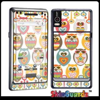 Cute Owl White Vinyl Case Decal Skin To Cover Your MOTOROLA DROID 2 