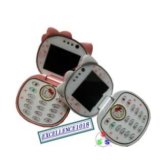 F198 CUTE HELLO KITTY FLIP CELL PHONE MOBILE CAMERA   