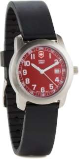   Victorinox Black Rubber Sports Sharp Red Dial Date Womens Watch 24999