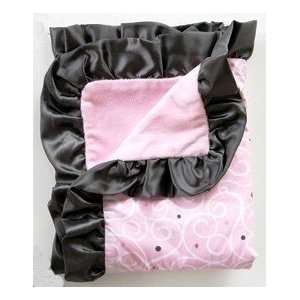  Light Pink Swirl Ruffle Blanket 