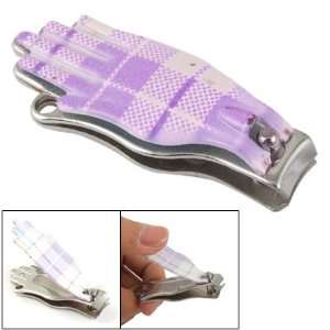    Lilac Silver Tone Palm Shape Manicure Nail Clipper Tool Beauty