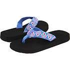 Reef Flip Flop Sandal Lily Black Blue Strap Comfortable Womens 7 NEW