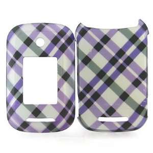 com Hard Snap on Shield Rubberized With Purple Plaid Checekred Design 