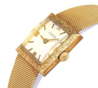 LE COULTRE SOLID 14K YELLOW GOLD SQUARE DAIL WATCH  